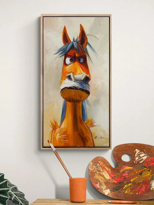 Huysuz At Yağlı Boya Tablosu