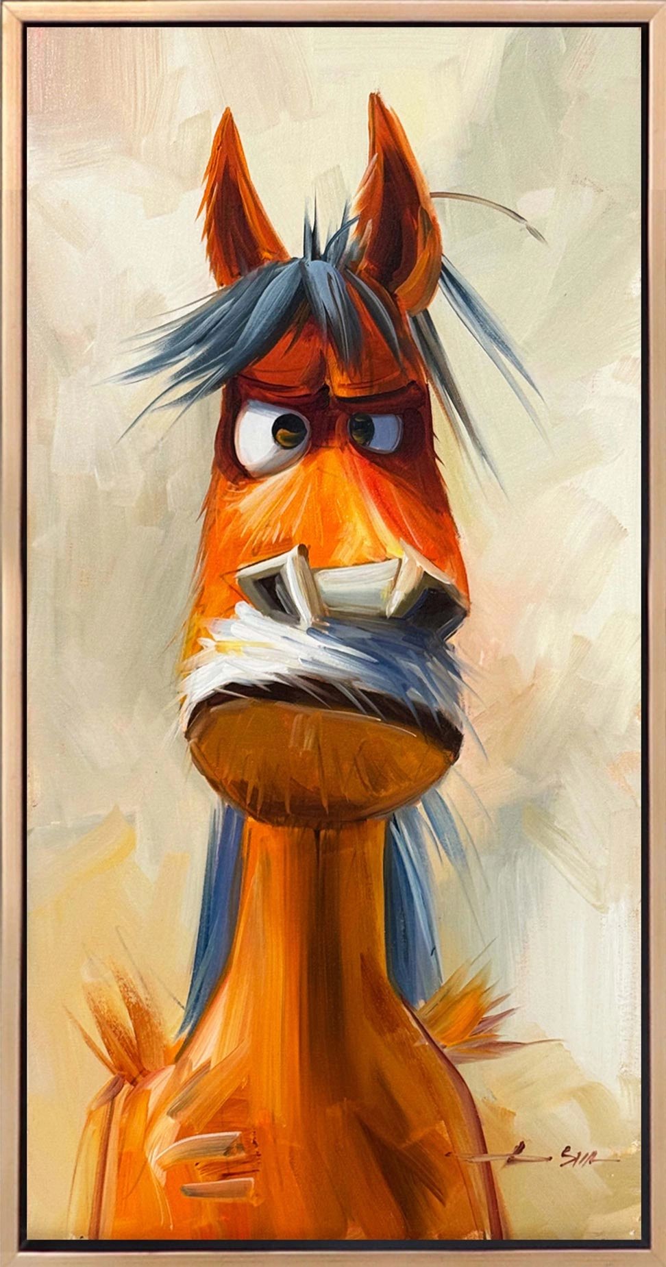 Huysuz At Yağlı Boya Tablosu