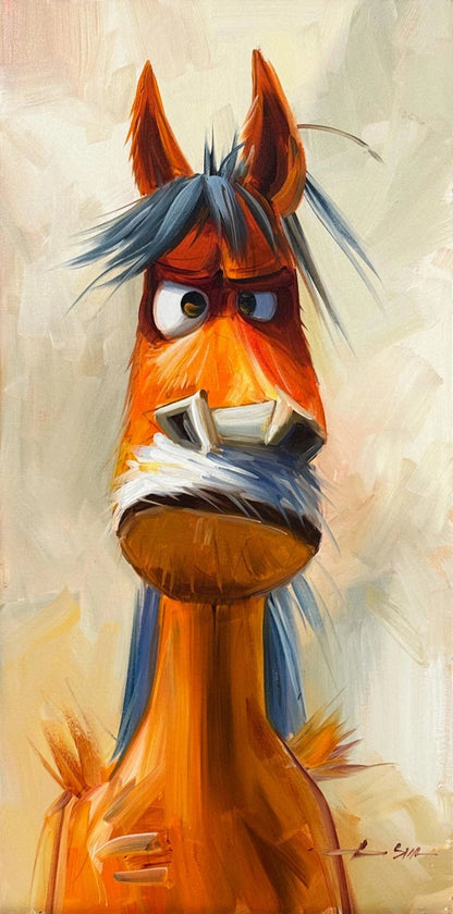 Huysuz At Yağlı Boya Tablosu