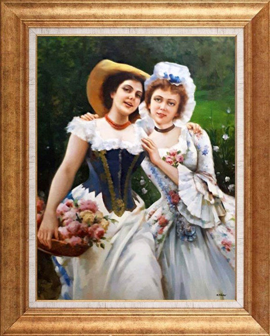 İki İyi Arkadaş Yağlı Boya Tablosu