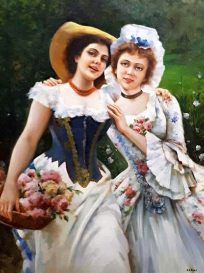 İki İyi Arkadaş Yağlı Boya Tablosu