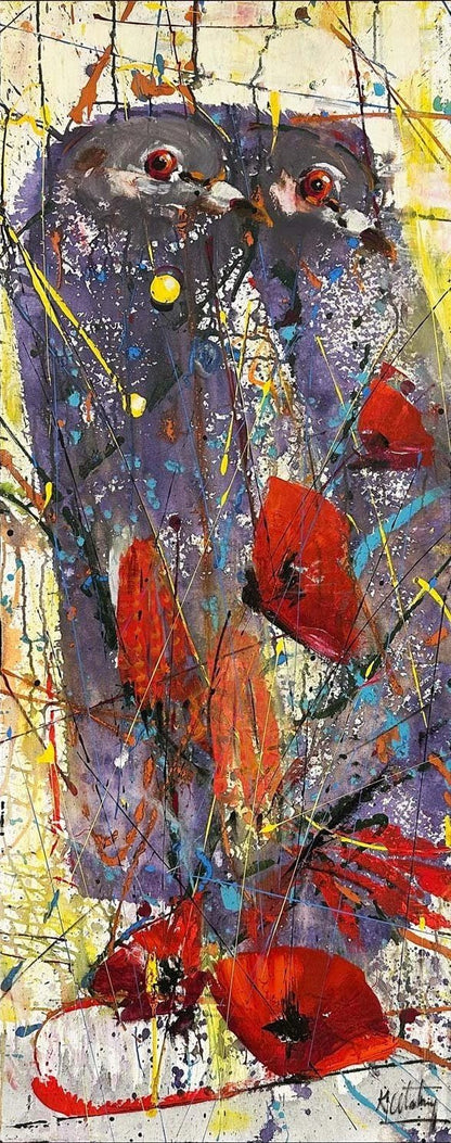 İki Kanat Bir Yürek Yağlı Boya Tablosu