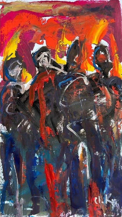 İnsanların İzleri Yağlı Boya Tablosu