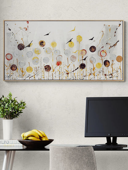 Işığa Duran Çiçekler Yağlı Boya Tablosu