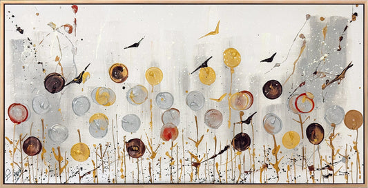 Işığa Duran Çiçekler Yağlı Boya Tablosu