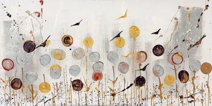 Işığa Duran Çiçekler Yağlı Boya Tablosu