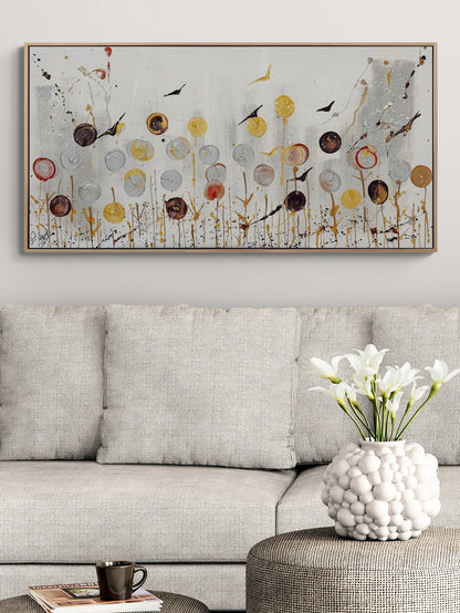 Işığa Duran Çiçekler Yağlı Boya Tablosu