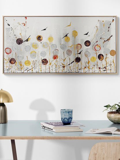 Işığa Duran Çiçekler Yağlı Boya Tablosu