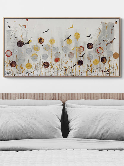 Işığa Duran Çiçekler Yağlı Boya Tablosu