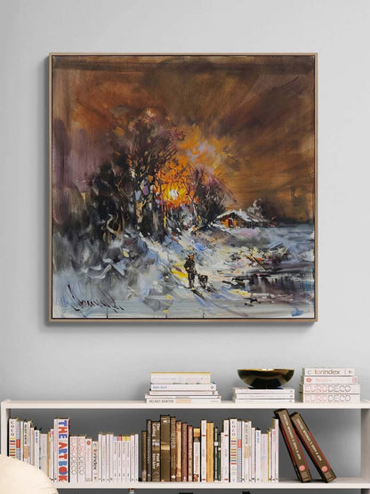 Işık ve Gölgede Kış Yağlı Boya Tablosu