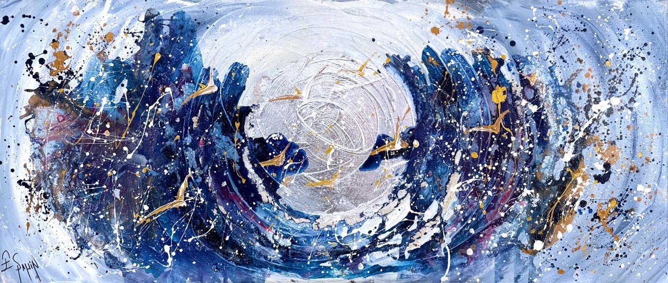 Işıkla Uçan Kuşlar Yağlı Boya Tablosu