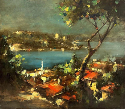 İstanbul Boğazı'nda Mazi Yağlı Boya Tablosu