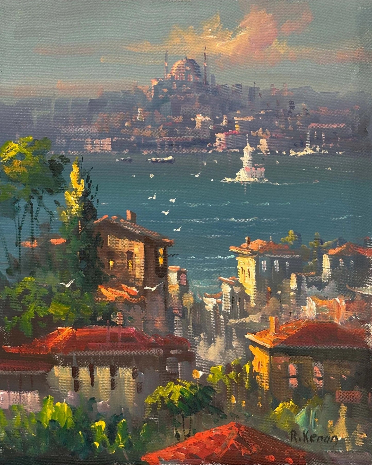 İstanbul Boğazına Seyir Yağlı Boya Tablosu