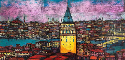 İstanbul Boğazının Işıltısı Yağlı Boya Tablosu