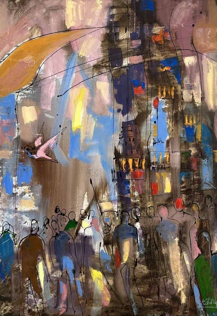 İstanbul'da Gezinti Yağlı Boya Tablosu