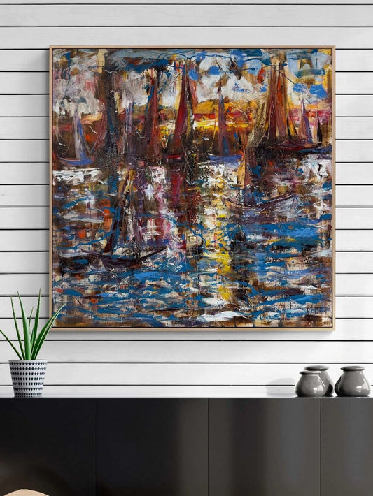 İstanbul'da Kuşların Şarkısı Yağlı Boya Tablosu