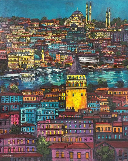 İstanbul'un Renkleri Yağlı Boya Tablosu
