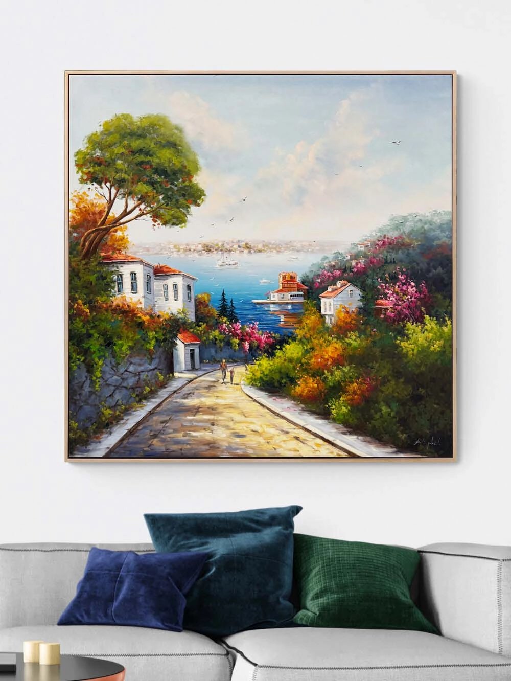 İstanbul’a İnilen Sokak Yağlı Boya Tablosu