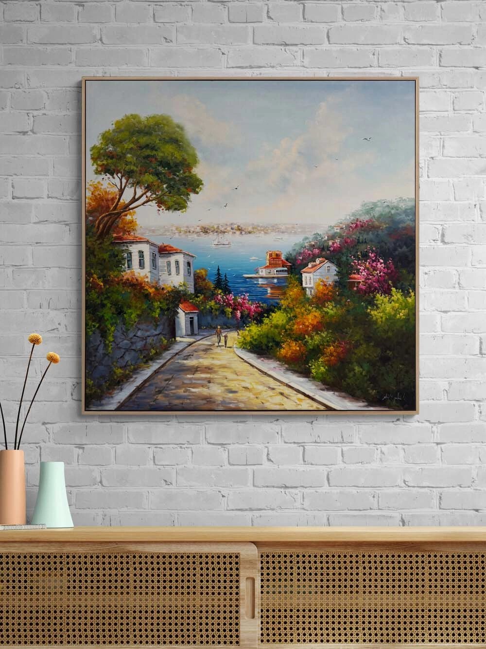 İstanbul’a İnilen Sokak Yağlı Boya Tablosu