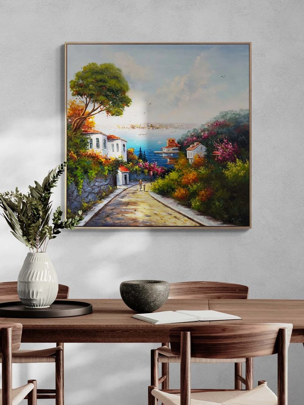 İstanbul’a İnilen Sokak Yağlı Boya Tablosu