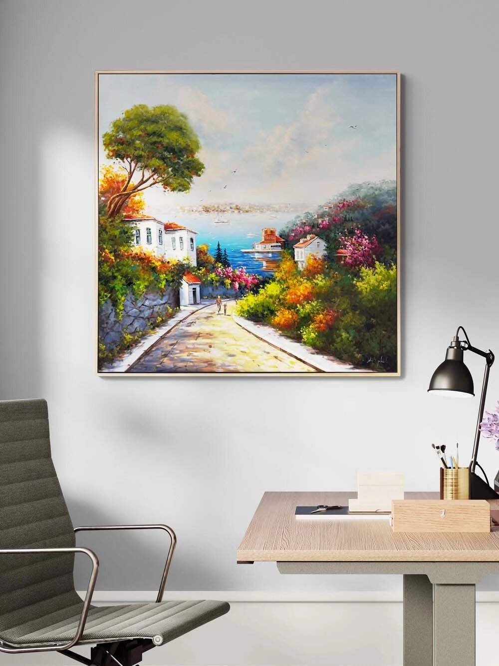 İstanbul’a İnilen Sokak Yağlı Boya Tablosu