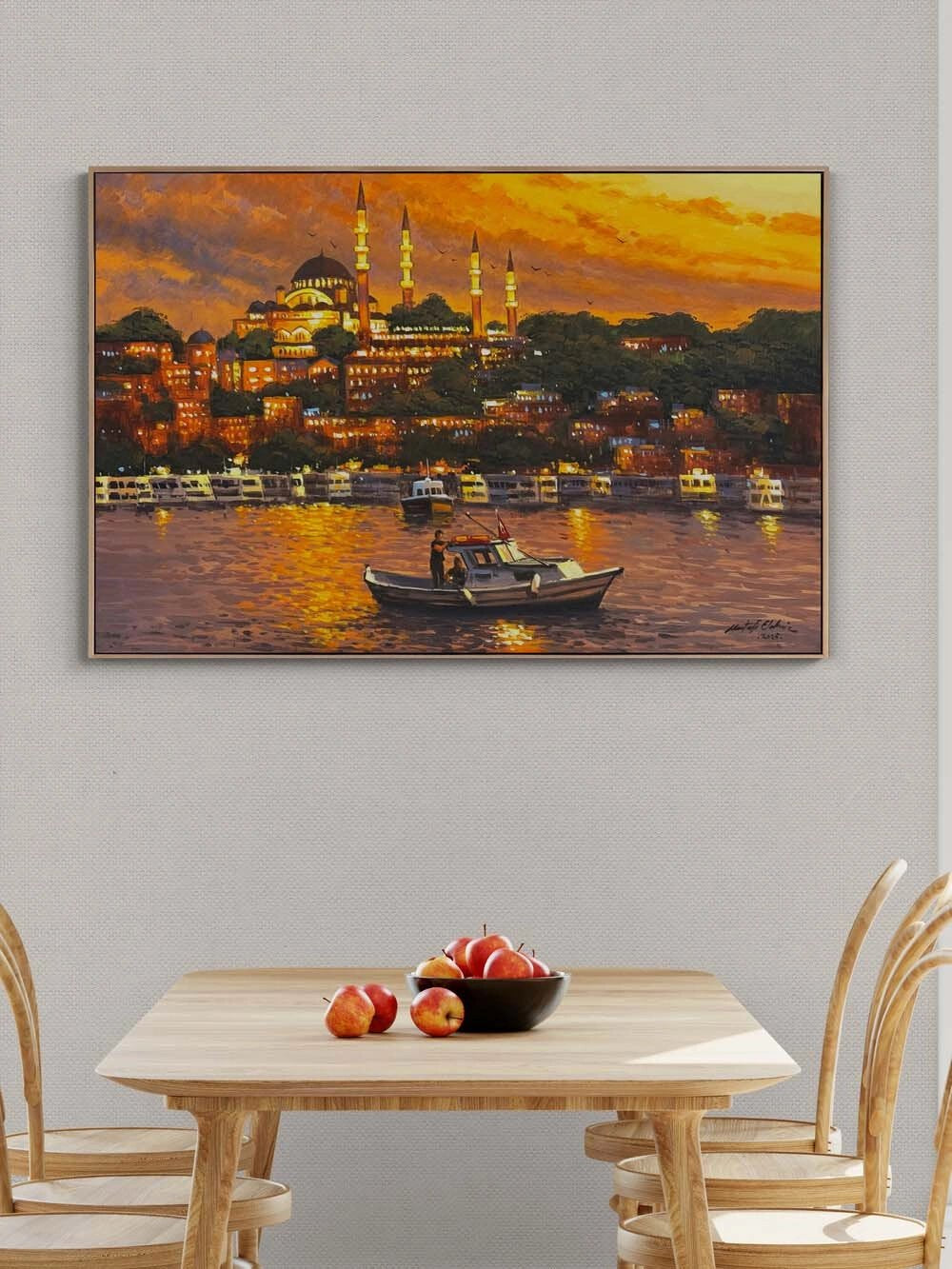 İstanbul’da Bir Akşam Yağlı Boya Tablosu