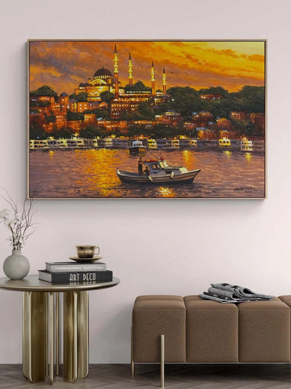 İstanbul’da Bir Akşam Yağlı Boya Tablosu