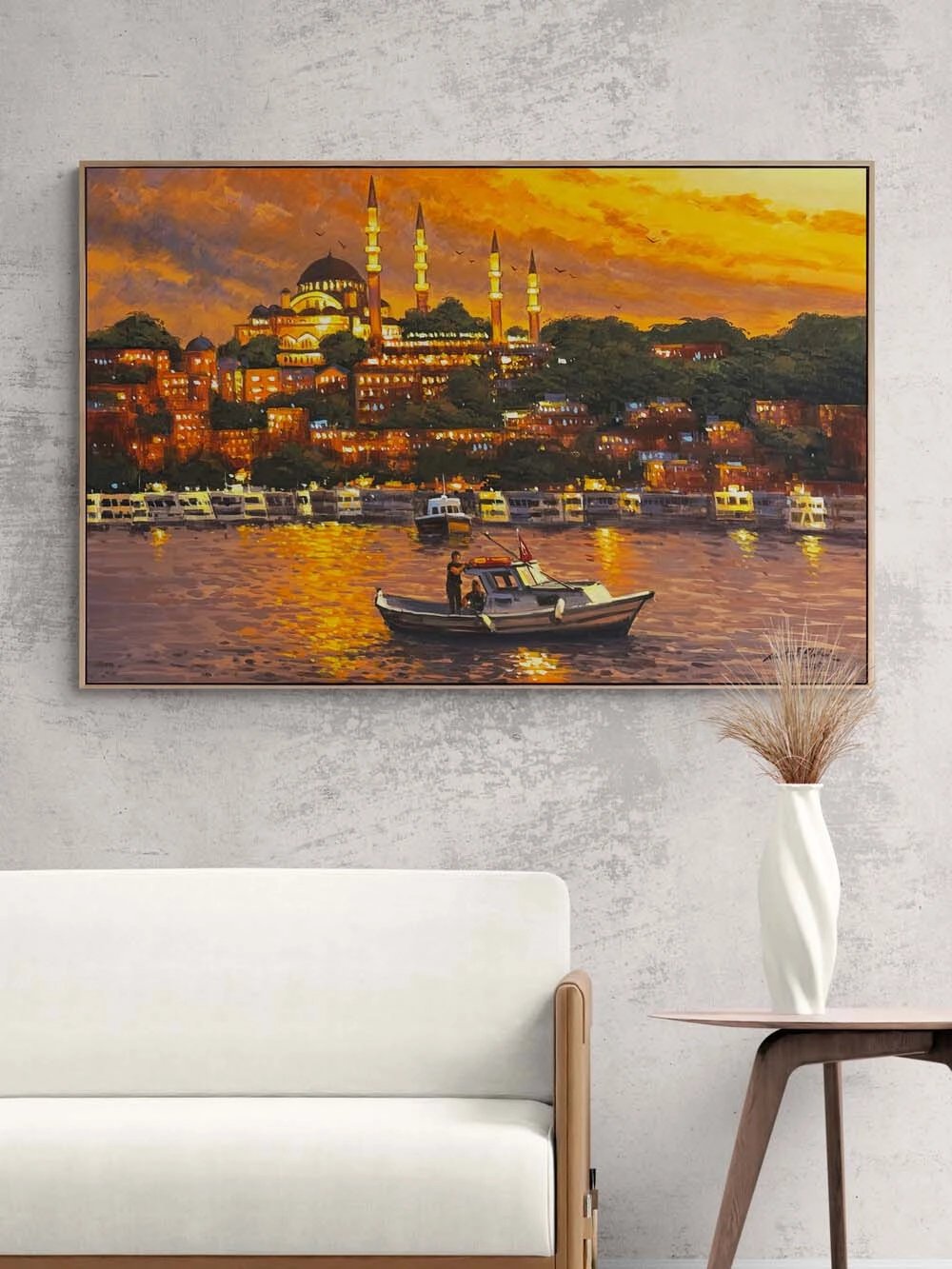 İstanbul’da Bir Akşam Yağlı Boya Tablosu