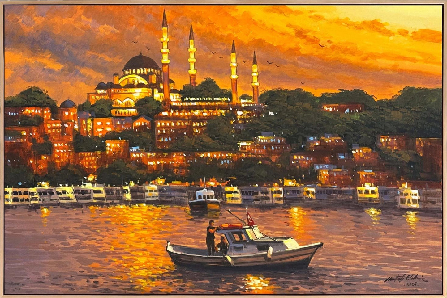 İstanbul’da Bir Akşam Yağlı Boya Tablosu