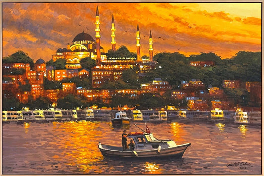 İstanbul’da Bir Akşam Yağlı Boya Tablosu
