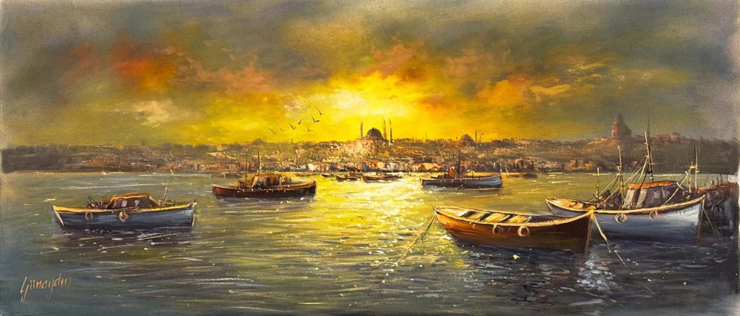 İstanbul’un Sakin Yüzü Yağlı Boya Tablosu