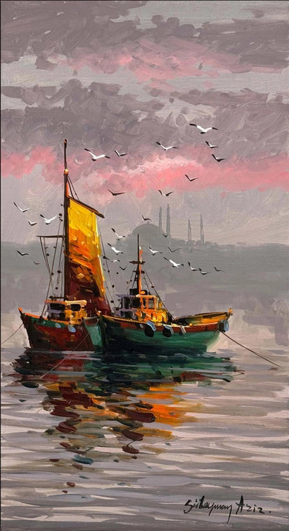 İstanbul’un Sedefli Suları Yağlı Boya Tablosu