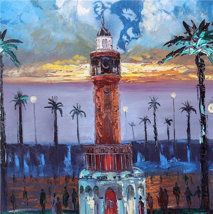 İzmir Saat Kulesi Yağlı Boya Tablosu