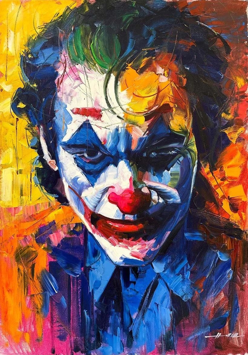 Joker'in Gerçek Yüzü Yağlı Boya Tablosu | Simurg Sanatevi