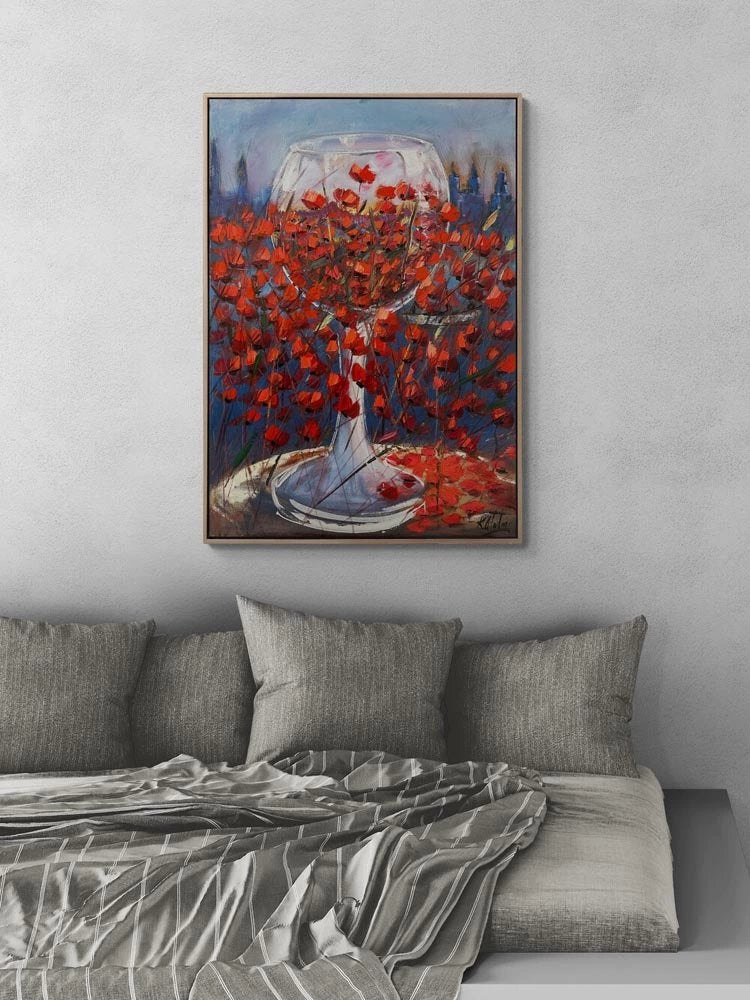 Kadehde Gelincikler Yağlı Boya Tablosu