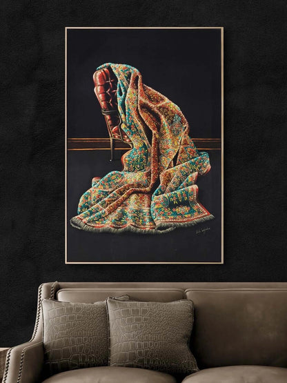 Kadife ve Nakış Yağlı Boya Tablosu