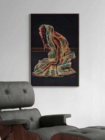 Kadife ve Nakış Yağlı Boya Tablosu