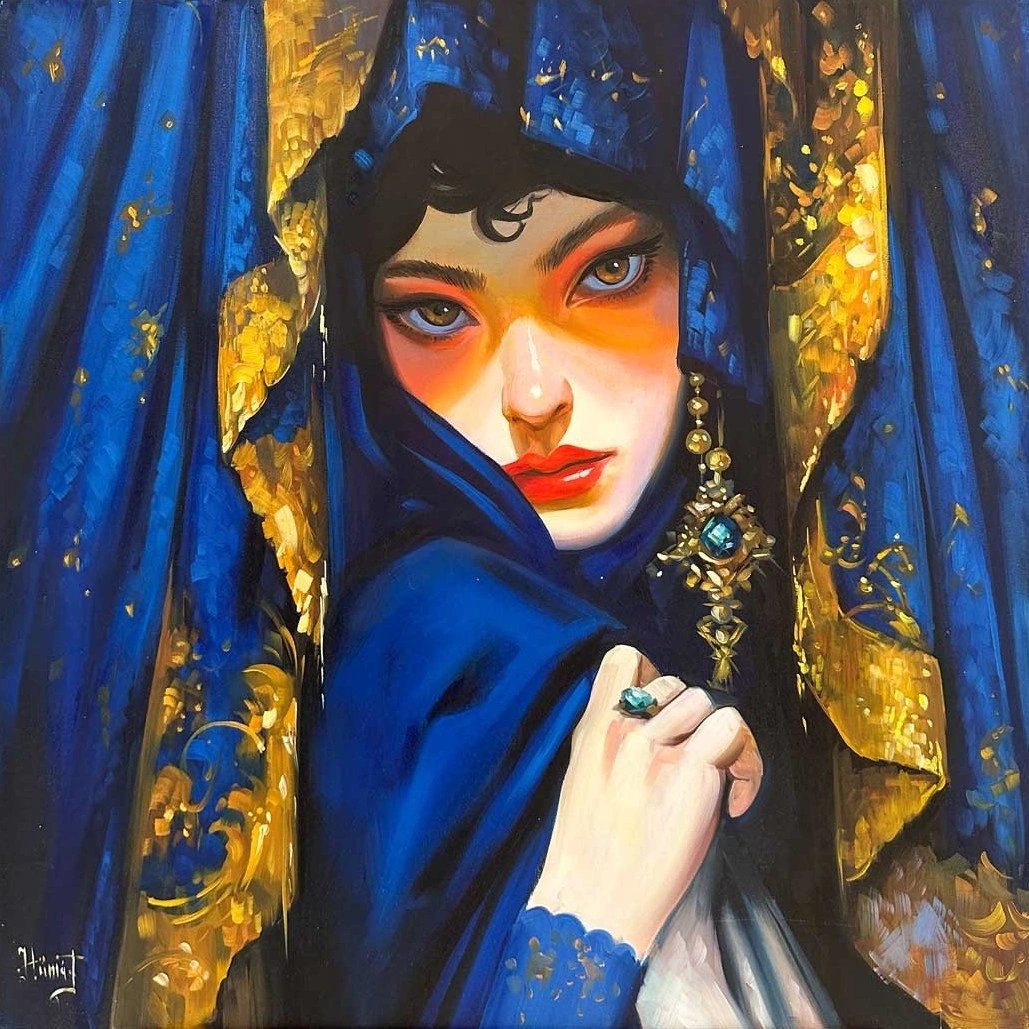 Kadının Bakışları Yağlı Boya Tablosu