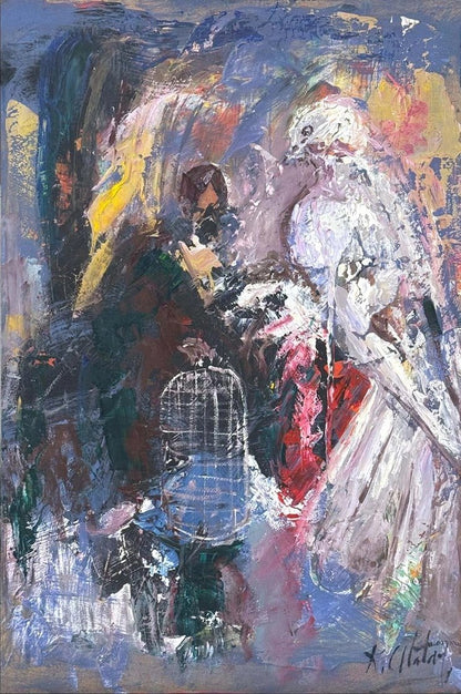 Kafesteki Sessizlik Yağlı Boya Tablosu