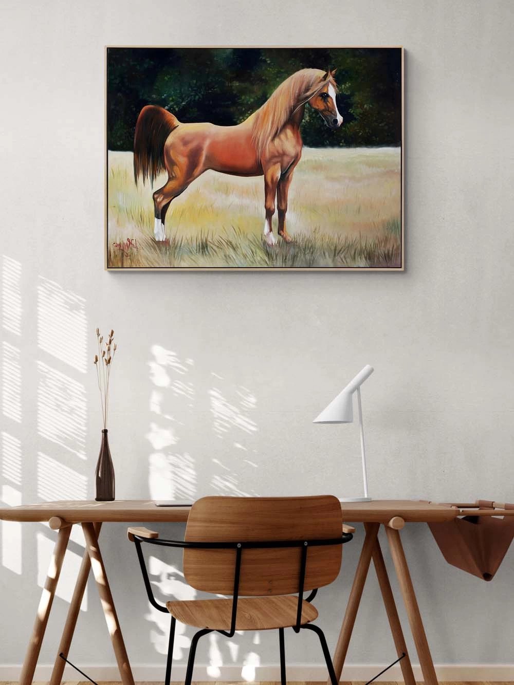 Kahverengi At Yağlı Boya Tablosu