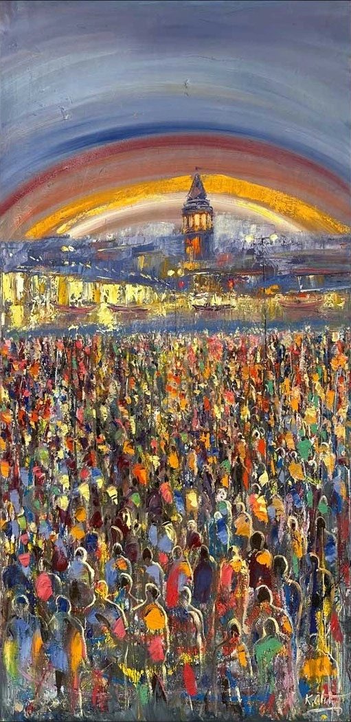 Kalabalık Yağlı Boya Tablosu