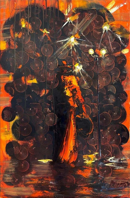 Kaldırımlar Şairinin Yürüyüşü Yağlı Boya Tablosu