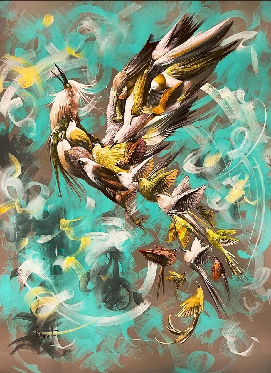 Kanat Çırpan Hayaller Yağlı Boya Tablosu