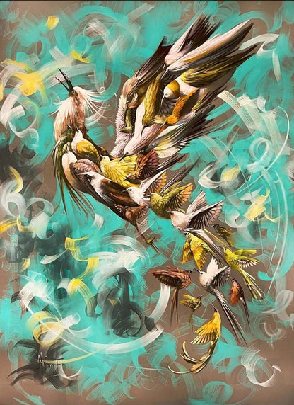 Kanat Çırpan Hayaller Yağlı Boya Tablosu