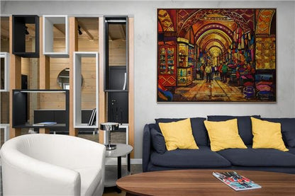 Kapalı Çarşı'nın Atmosferi Yağlı Boya Tablosu