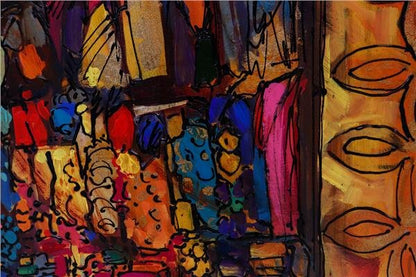 Kapalı Çarşı'nın Atmosferi Yağlı Boya Tablosu