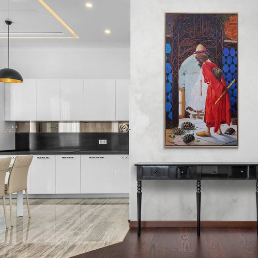 Kaplumbağa Terbiyecisi Özel Sipariş Yağlı Boya Tablosu