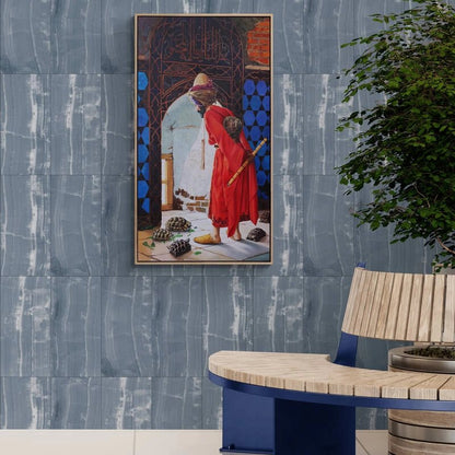 Kaplumbağa Terbiyecisi Özel Sipariş Yağlı Boya Tablosu