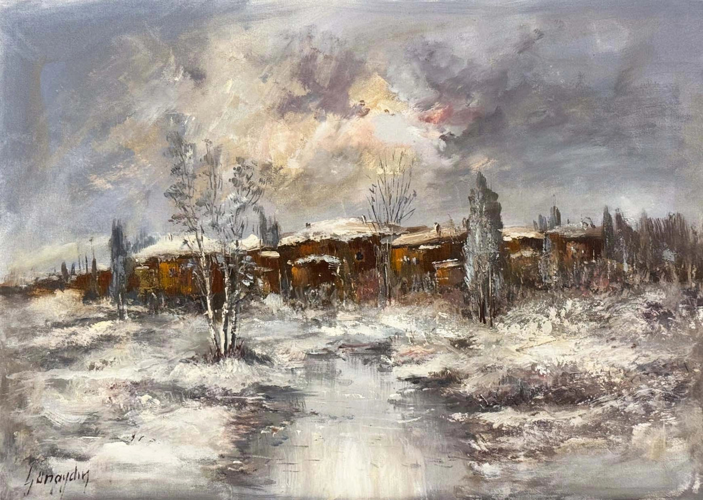 Kar Altında Zaman Yağlı Boya Tablosu