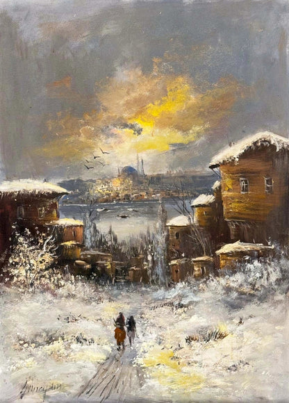 Kara Karışan Hatıralar Yağlı Boya Tablosu